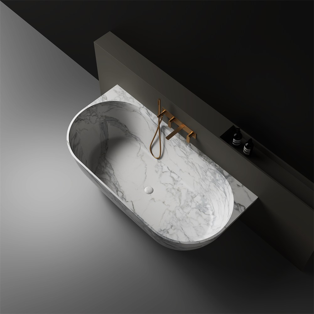 The Justina Back to Wall Bath by Stonebaths - The Justina Bath