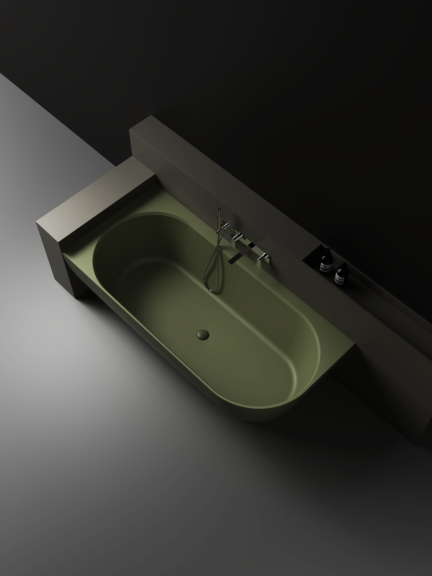 The Justina Left Back to Wall Bath by Stonebaths - The Justina Bath