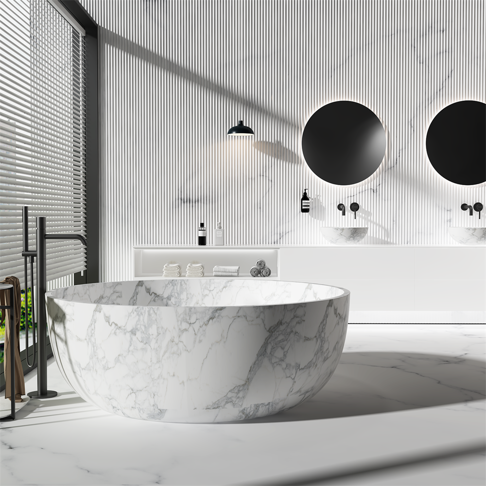 Silvia Small Round Stone Bath - 1200mm - ST13 1200