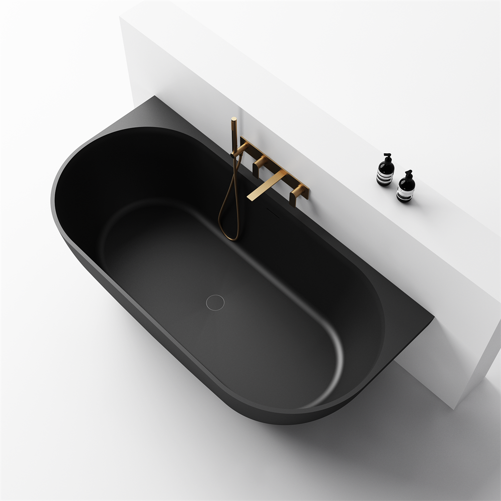 The Justina Back to Wall Bath by Stonebaths - The Justina Bath