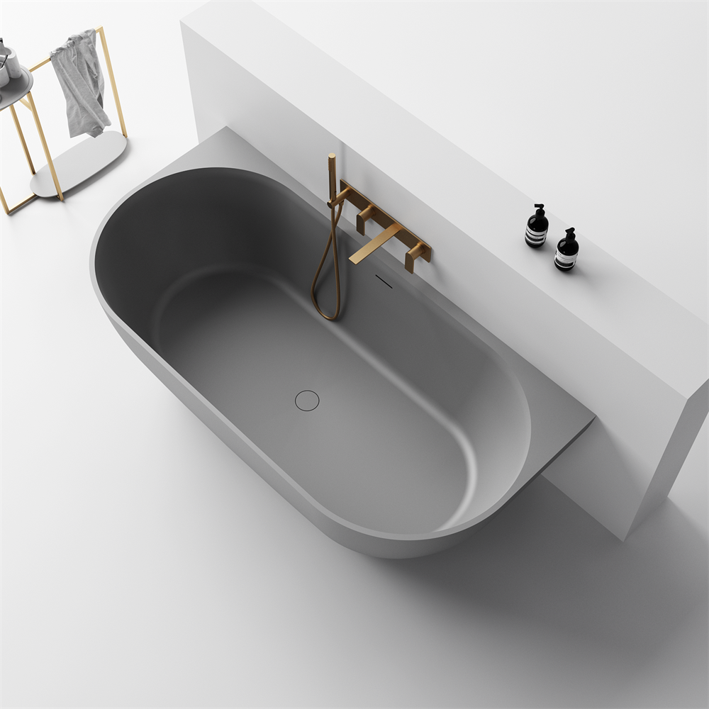 The Justina Back to Wall Bath by Stonebaths - The Justina Bath