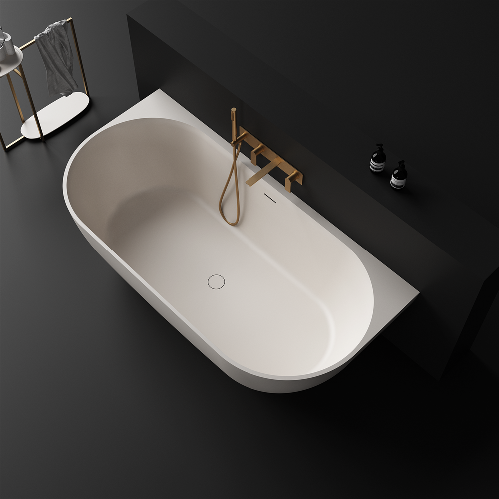 The Justina Back to Wall Bath by Stonebaths - The Justina Bath