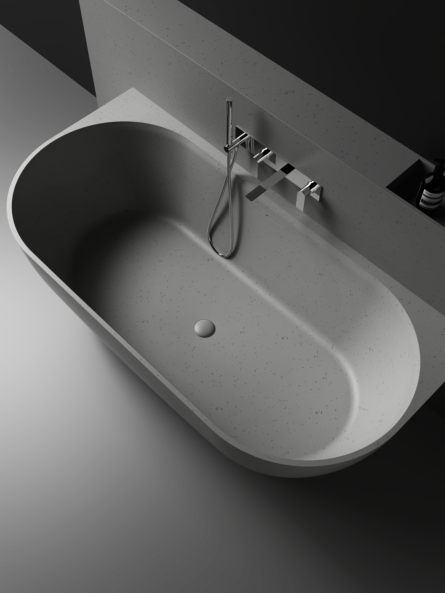 The Justina Back to Wall Bath by Stonebaths - The Justina Bath