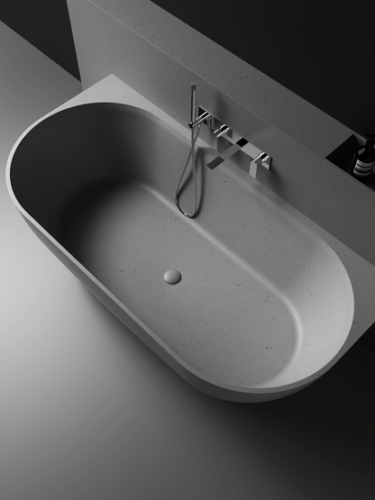 The Justina Back to Wall Bath by Stonebaths - The Justina Bath