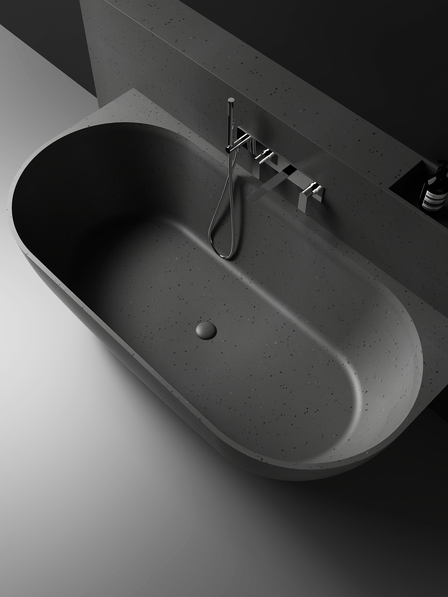 The Justina Back to Wall Bath by Stonebaths - The Justina Bath