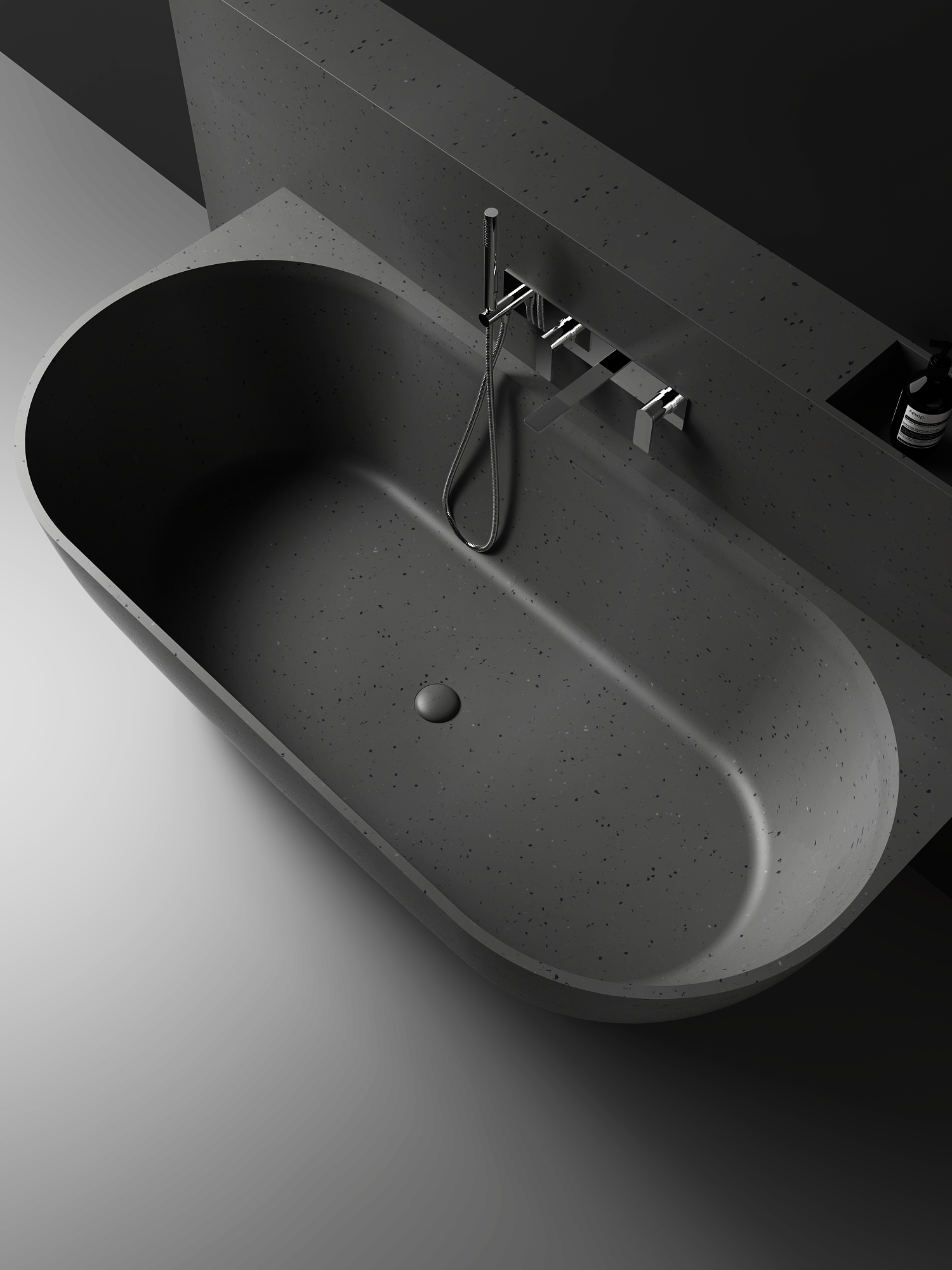 The Justina Back to Wall Bath by Stonebaths - The Justina Bath
