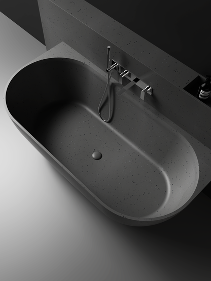 The Justina Back to Wall Bath by Stonebaths - The Justina Bath