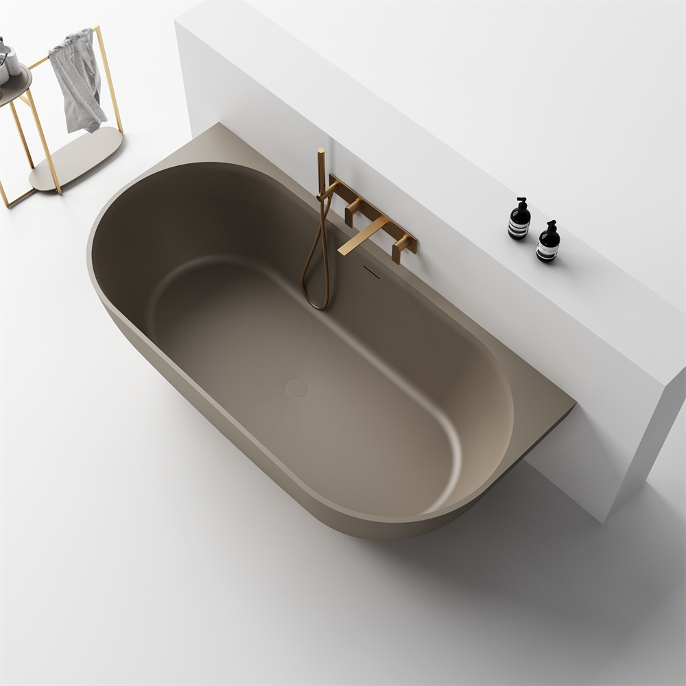 The Justina Back to Wall Bath by Stonebaths - The Justina Bath