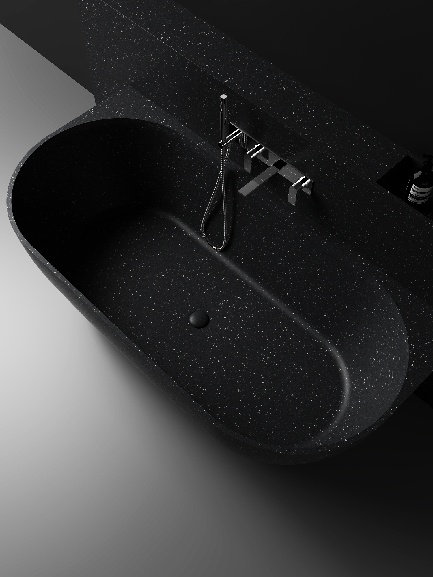 The Justina Back to Wall Bath by Stonebaths - The Justina Bath