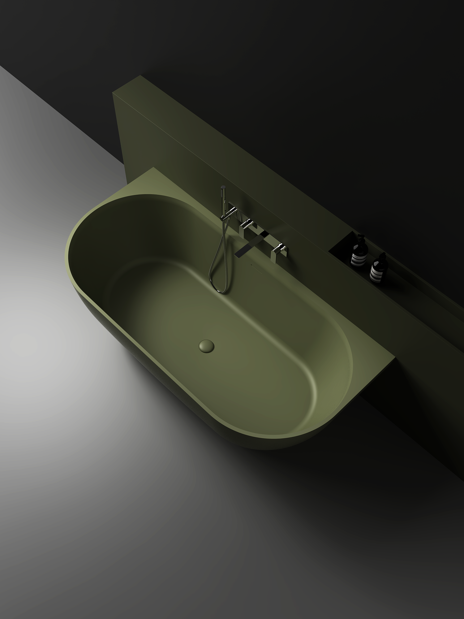 The Justina Back to Wall Bath by Stonebaths - The Justina Bath