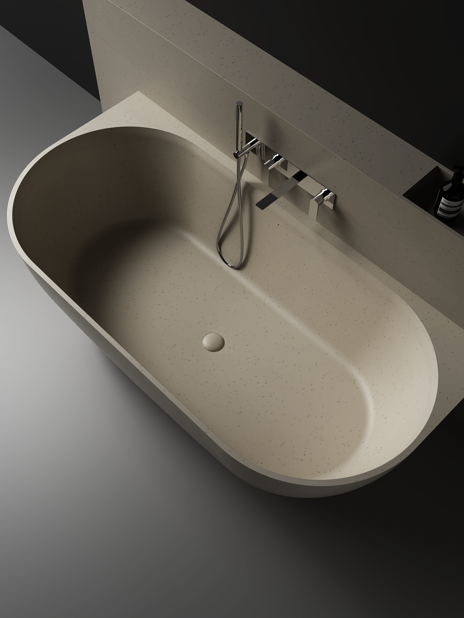 The Justina Back to Wall Bath by Stonebaths - The Justina Bath