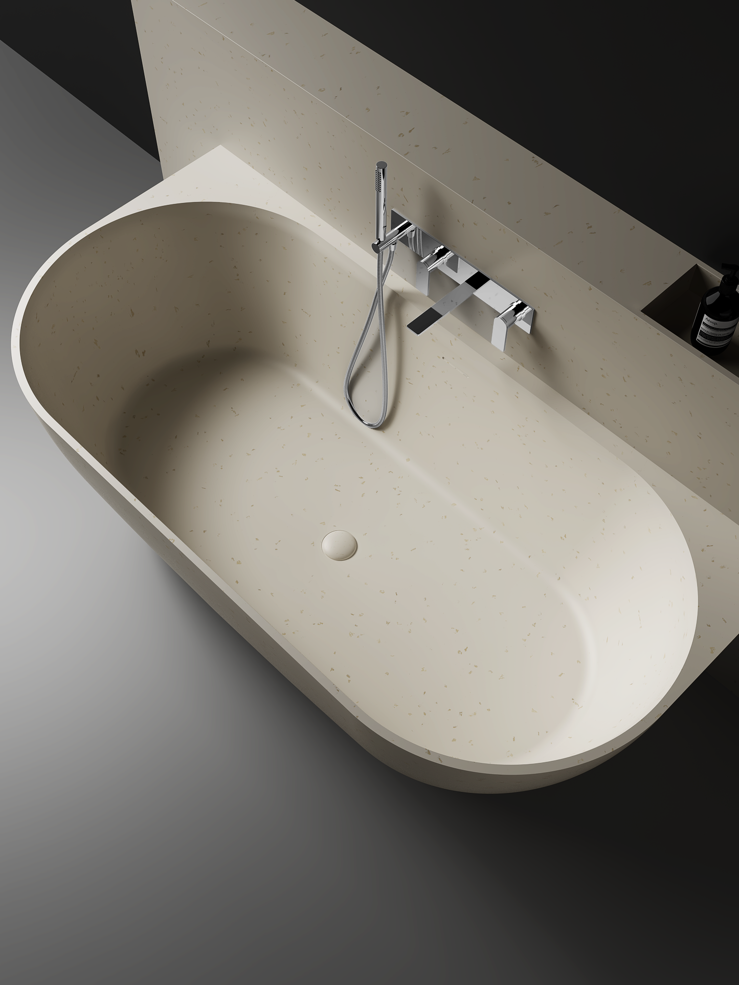 The Justina Back to Wall Bath by Stonebaths - The Justina Bath