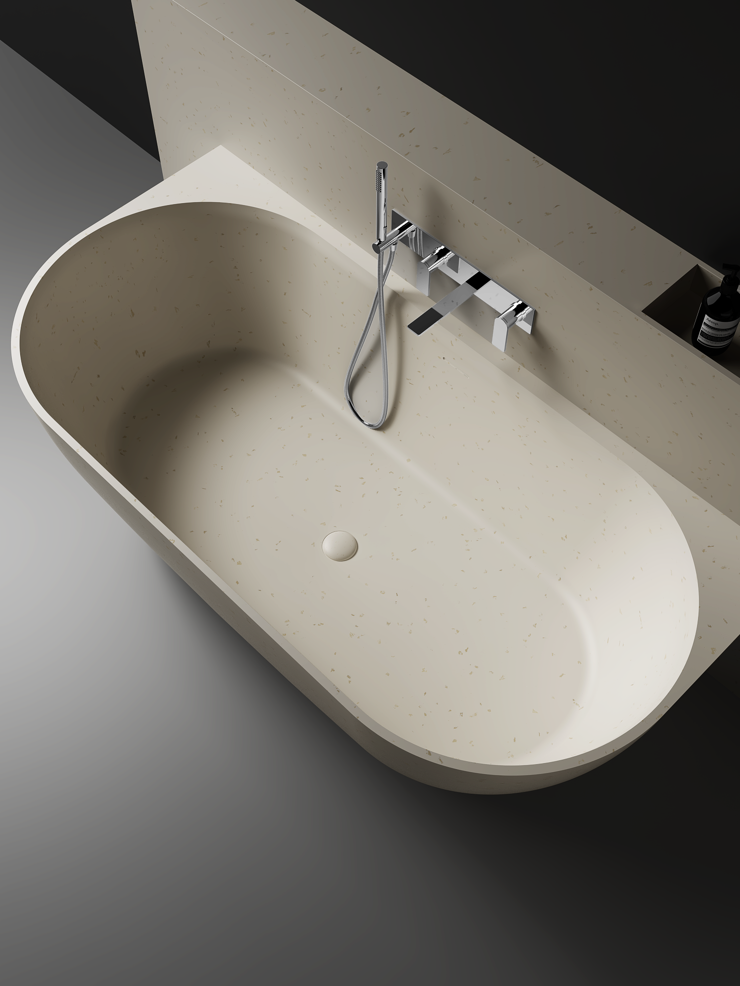 The Justina Back to Wall Bath by Stonebaths - The Justina Bath