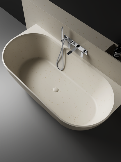 The Justina Back to Wall Bath by Stonebaths - The Justina Bath