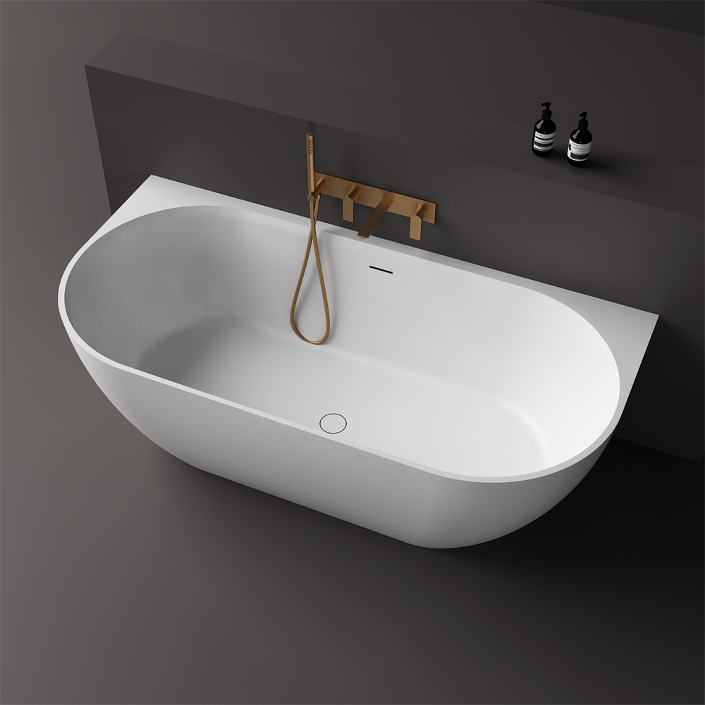 The Justina Back to Wall Bath by Stonebaths - The Justina Bath