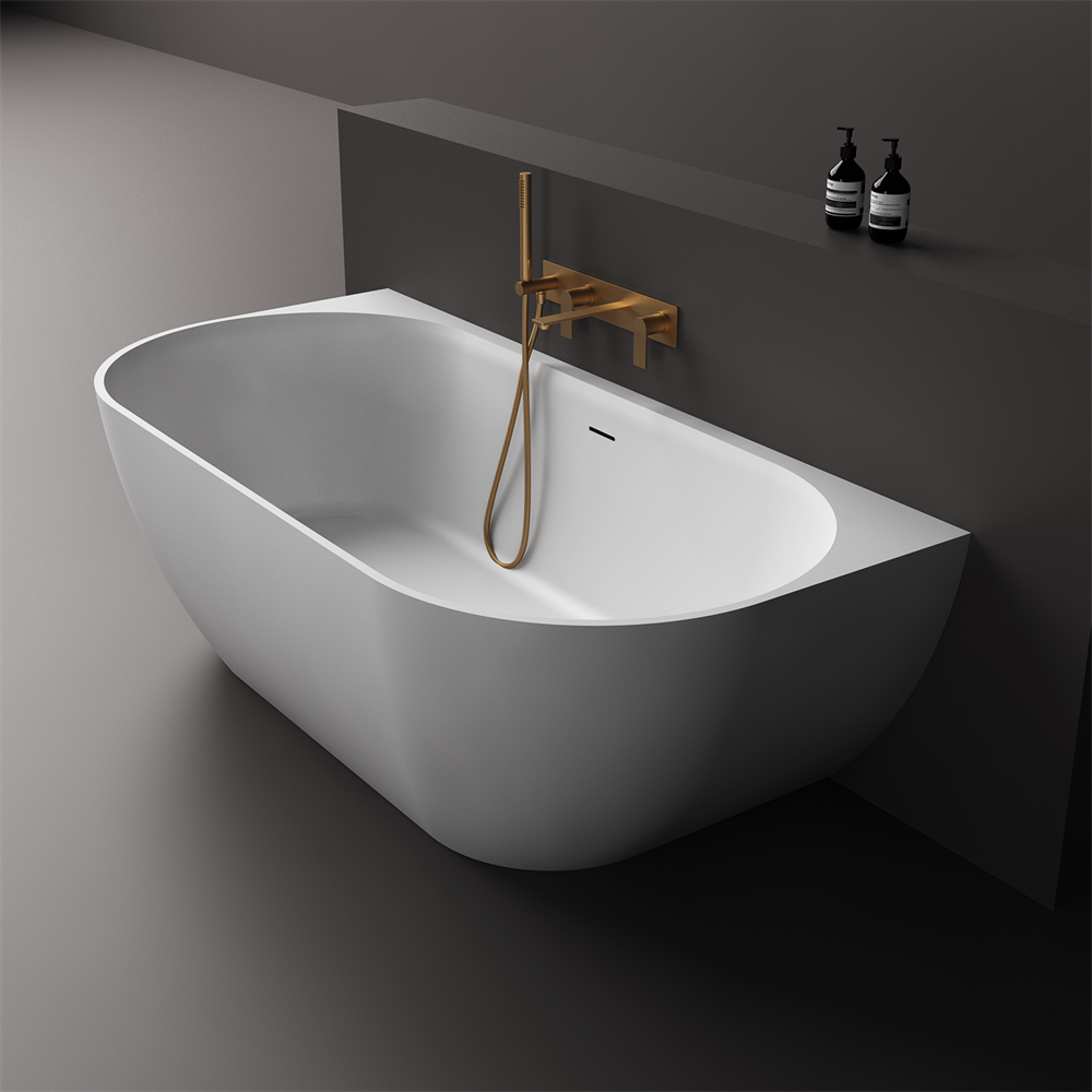 The Justina Back to Wall Bath by Stonebaths - The Justina Bath
