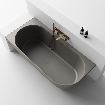 The Justina Left Back to Wall Bath by Stonebaths - The Justina Bath