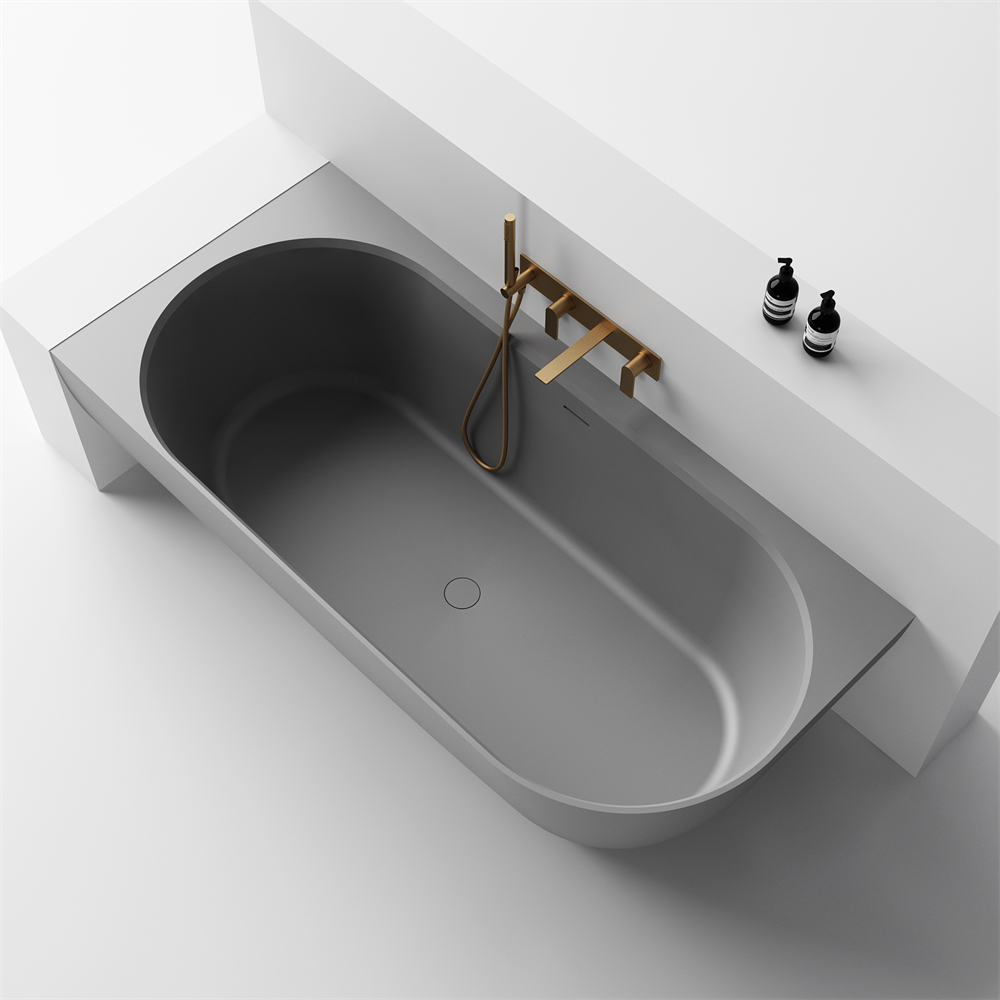 The Justina Left Back to Wall Bath by Stonebaths - The Justina Bath