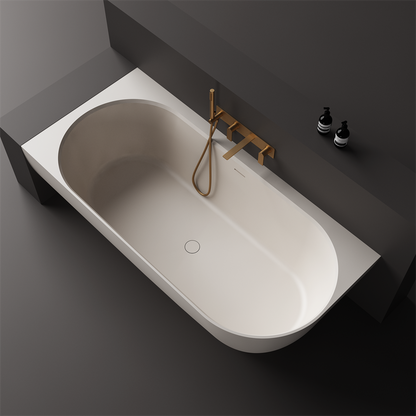The Justina Left Back to Wall Bath by Stonebaths - The Justina Bath