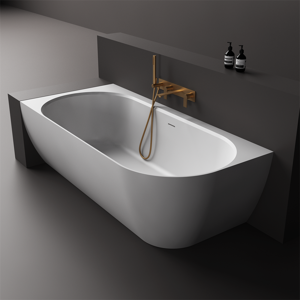 The Justina Left Back to Wall Bath by Stonebaths - The Justina Bath