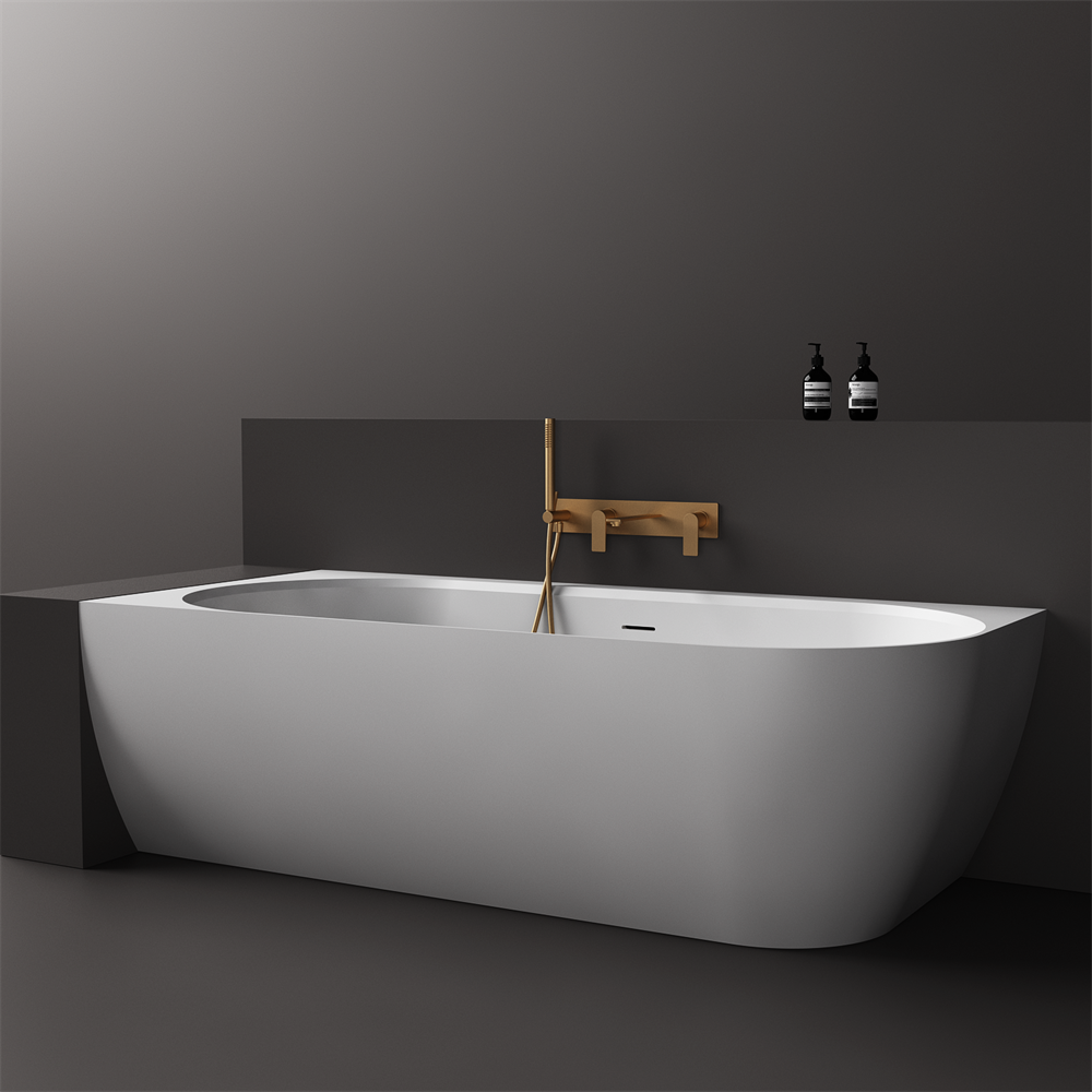 The Justina Left Back to Wall Bath by Stonebaths - The Justina Bath