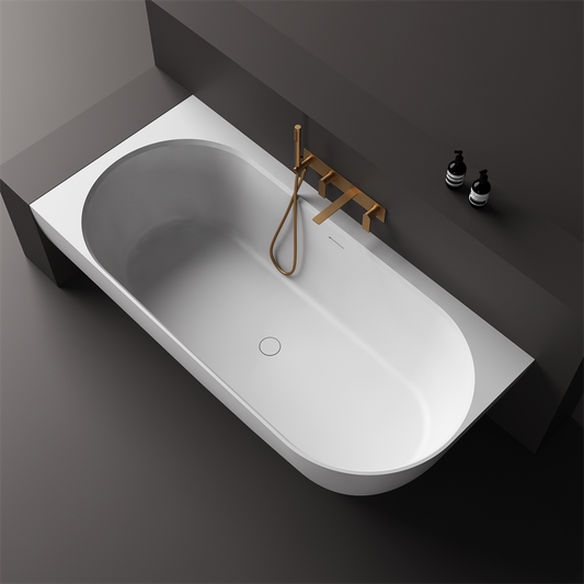 The Justina Left Back to Wall Bath by Stonebaths - The Justina Bath