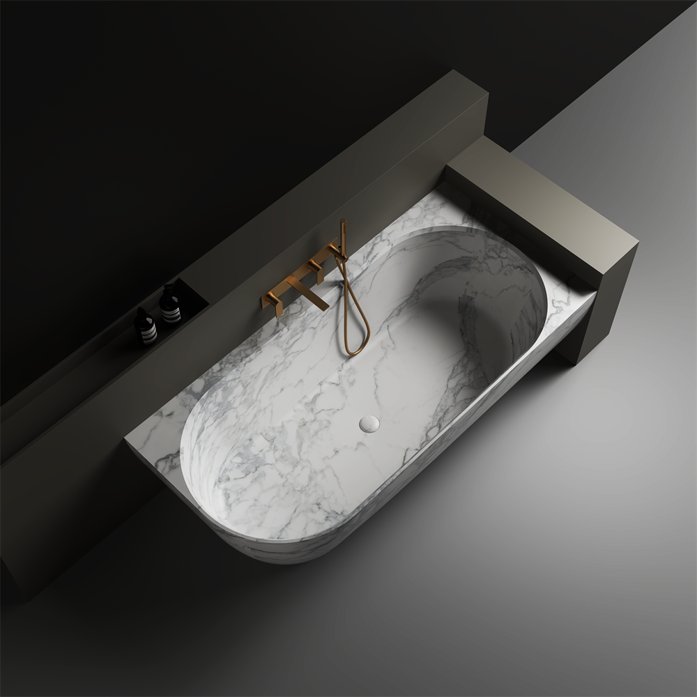 The Justina Right Back to Wall Bath by Stonebaths - The Justina Bath