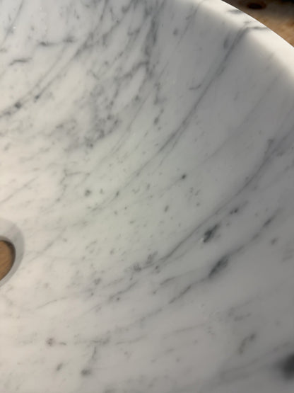 Round natural white marble basin 420mm - NSBA01