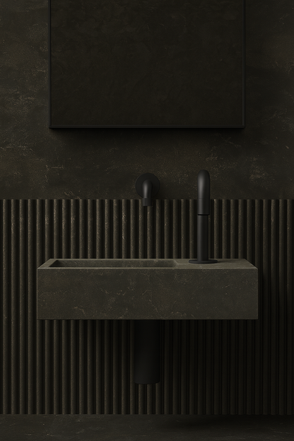 Blue limestone medium wall hung basin 400mm - NSBA03