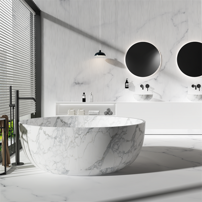 Silvia Small Round Stone Bath - 1200mm - ST13 1200