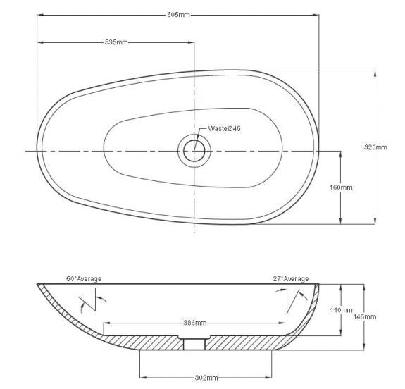 Jolanda Stone Basin 605mm