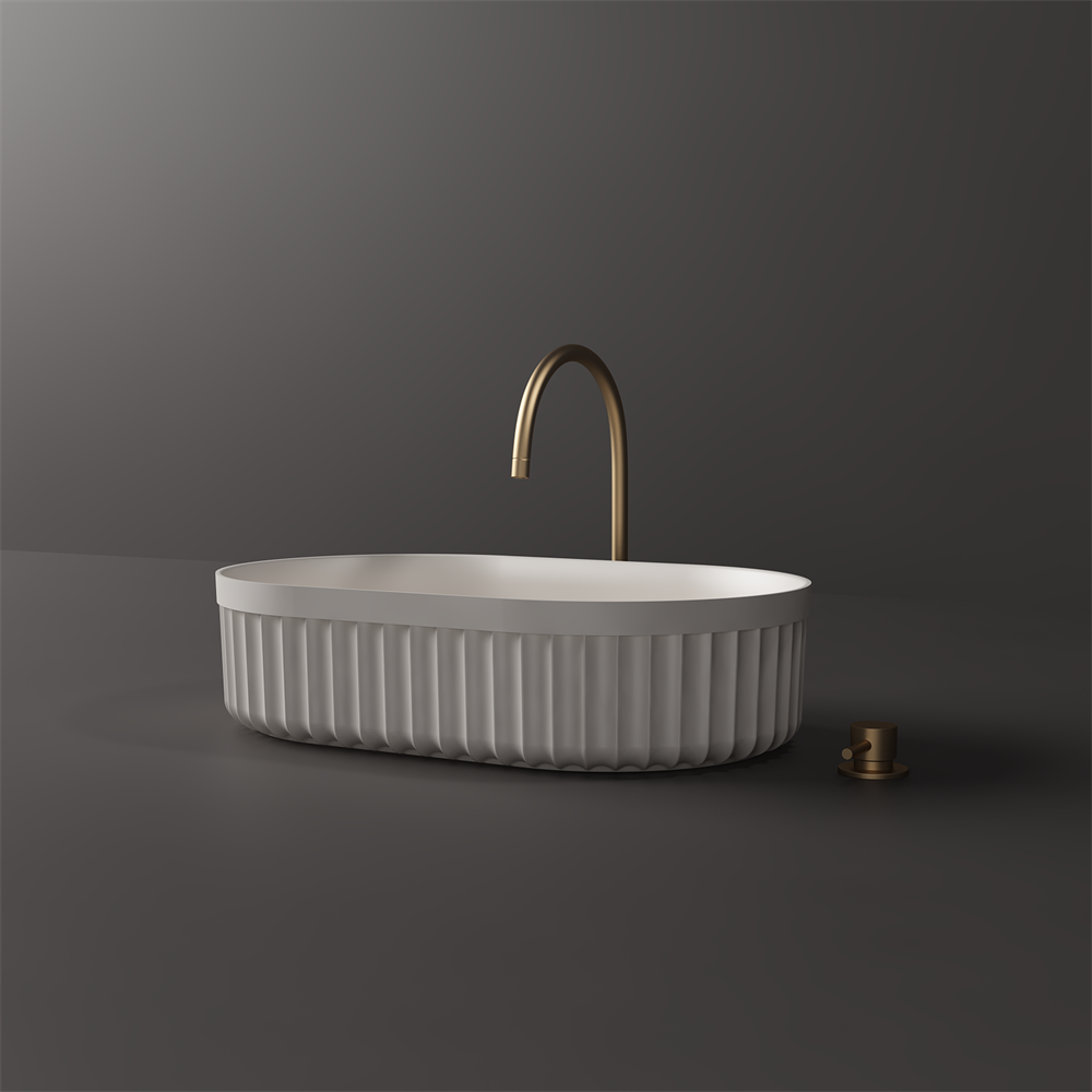 Toka Lite Venus Fluted Oval Bowl Basin - Circular - 550mm - STB86-1