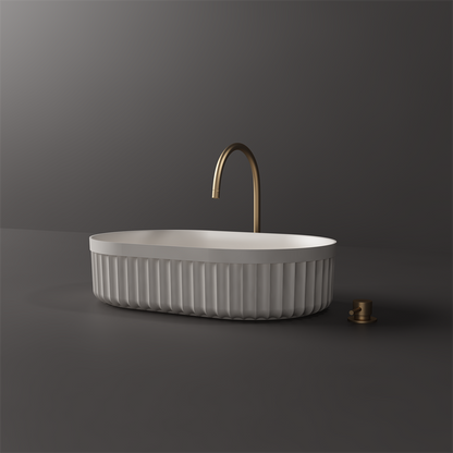 Toka Lite Venus Fluted Oval Bowl Basin - Circular - 550mm - STB86-1