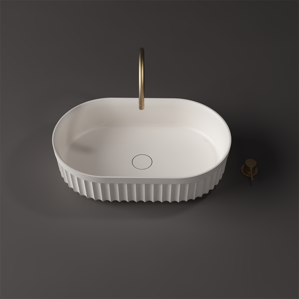 Toka Lite Venus Fluted Oval Bowl Basin - Circular - 550mm - STB86-1