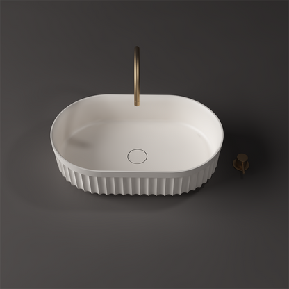 Toka Lite Venus Fluted Oval Bowl Basin - Circular - 550mm - STB86-1