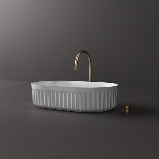 Toka Lite Venus Fluted Oval Bowl Basin - Circular - 550mm - STB86-1