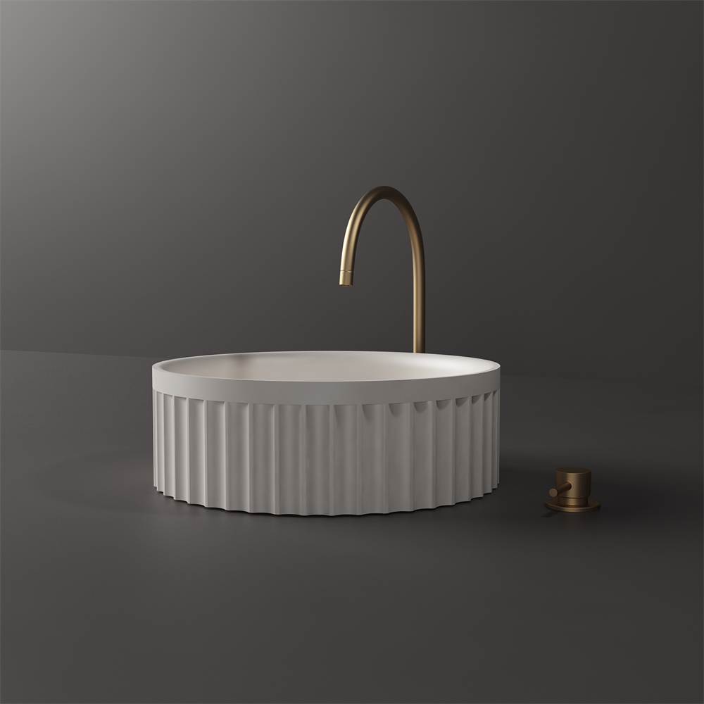 Toka Lite Venus Fluted Round Bowl Basin - Circular - 430mm - STB86-2